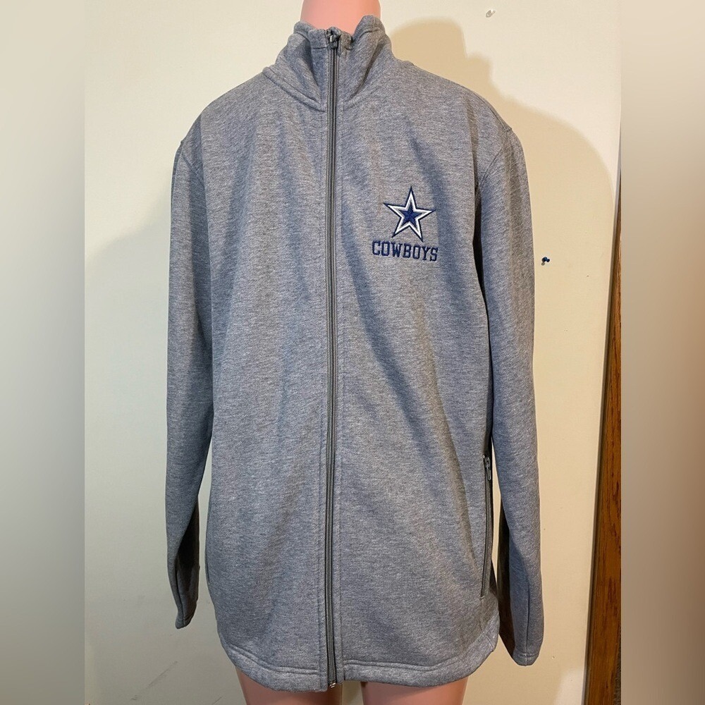 Green Dog Cowboys jacket Men's Medium Gray full zip NFL Dallas Cowboys